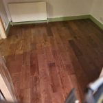 Finished wood floor installation